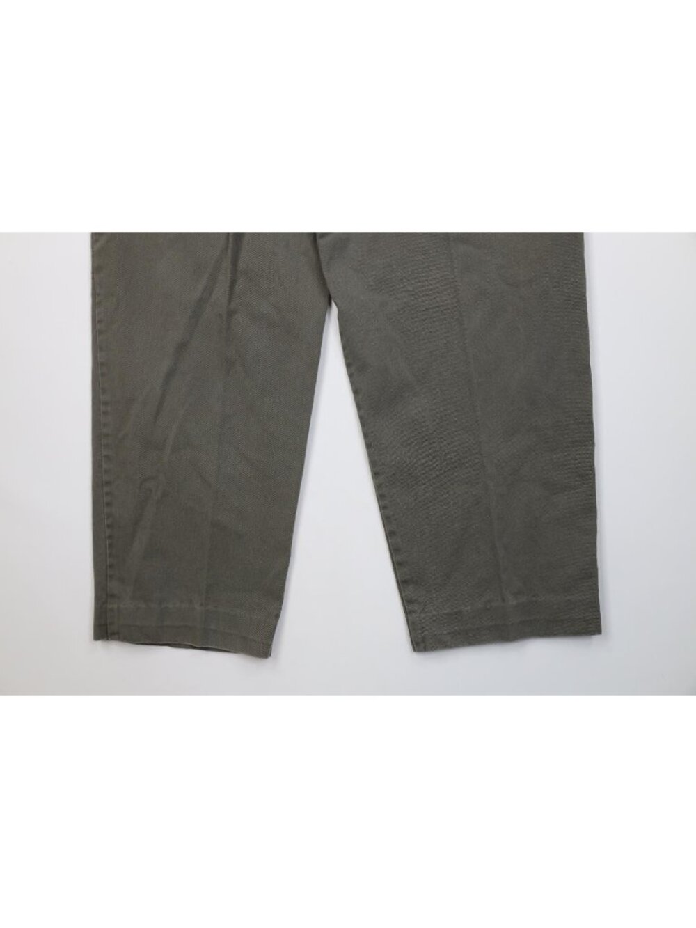 Vtg 90s Streetwear Mens 34x29 Faded Relaxed Fit Pleated Chino Pants Green Cotton - Picture 12 of 13